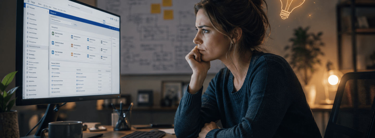 a woman looking at her computer screen
